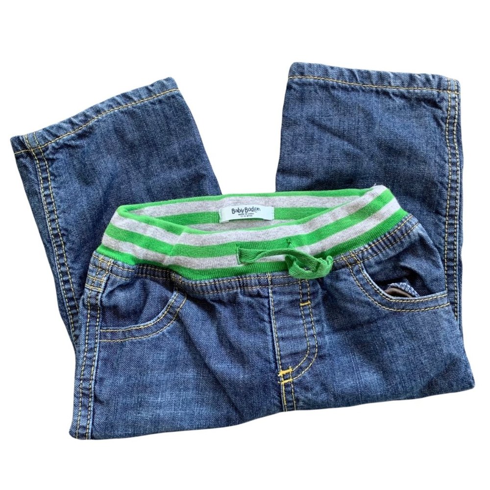 Baby Boden Fully Lined Drawstring Denim Jeans 12-18 Months